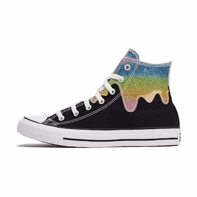 (GS) Converse Chuck Taylor All Star High 'Glitter Drip - Black'