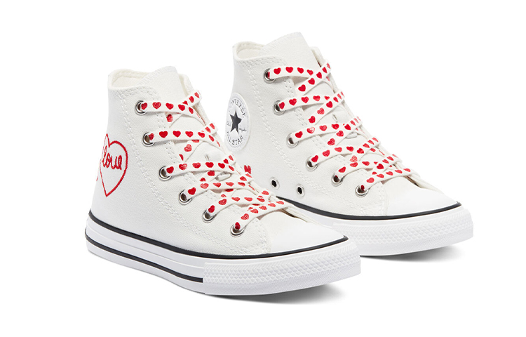 Lookbook (小学) 匡威Chuck Taylor All Star高帮 '情人节 - 白色' 671125C