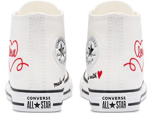 (小学) 匡威Chuck Taylor All Star高帮 '情人节 - 白色' 671125C Shop (小学) 匡威Chuck Taylor All Star高帮 '情人节 - 白色' 671125C