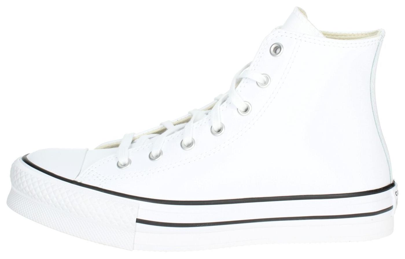 (Grade School) Converse Chuck Taylor All Star Lift Platform Leather High 'White Natural Ivory' A02486C