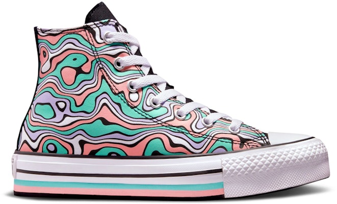 (小學)Converse Chuck Taylor All Star Lift 平底高筒帆布鞋「色彩漩渦」A02483C Buy (小學)Converse Chuck Taylor All Star Lift 平底高筒帆布鞋「色彩漩渦」A02483C