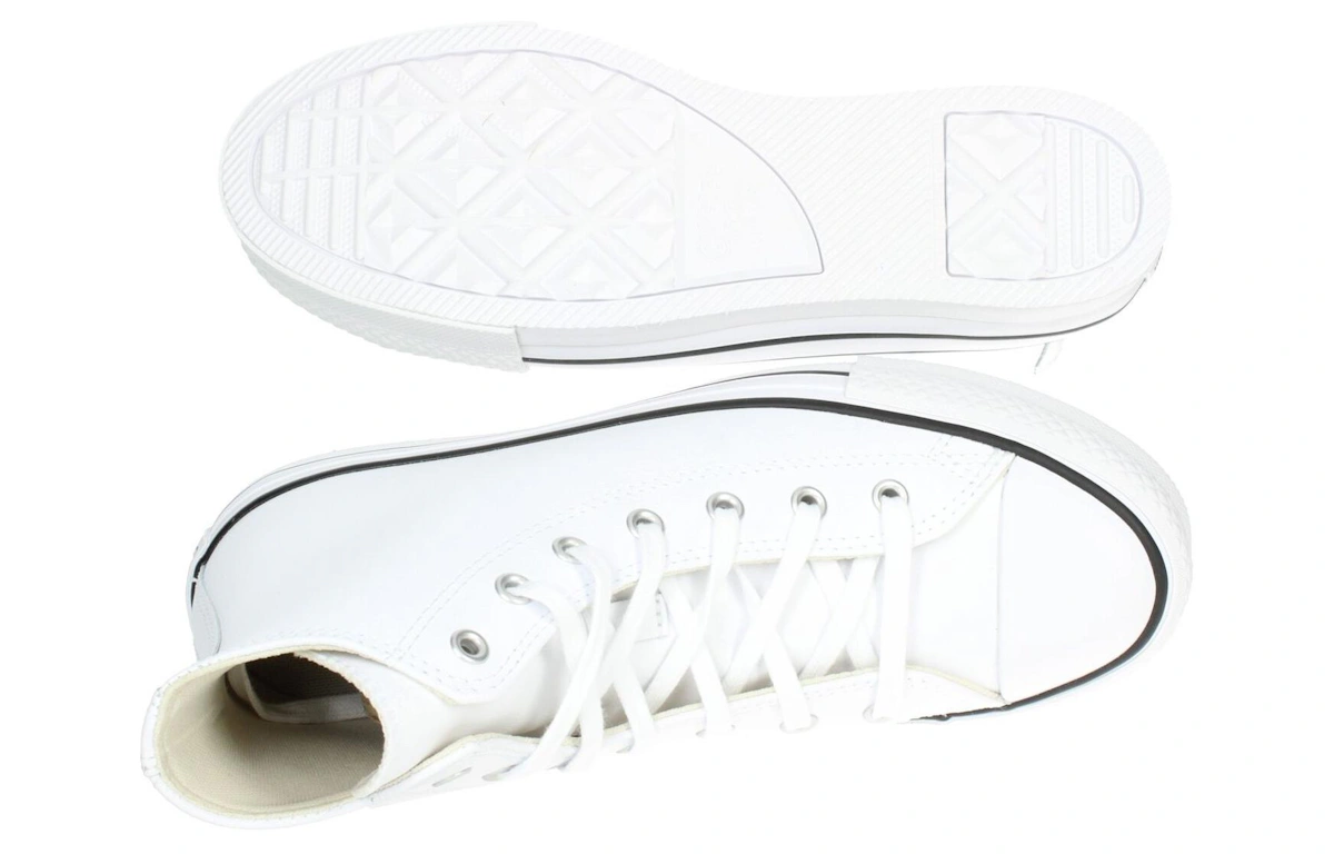 (Grade School) Converse Chuck Taylor All Star Lift Platform Leather High 'White Natural Ivory'