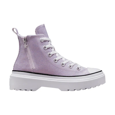(GS) Converse Chuck Taylor All Star Lugged Lift Platform High 'Vapor Violet Glitter'
