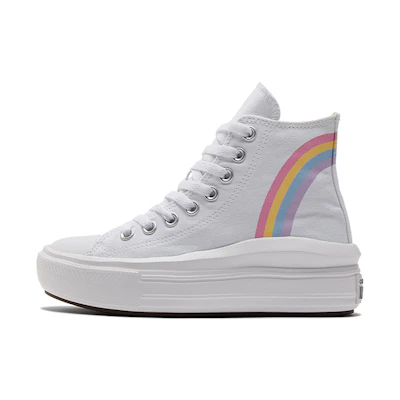 (GS) Converse Chuck Taylor All Star Move Platform High 'Rainbow Cloud'