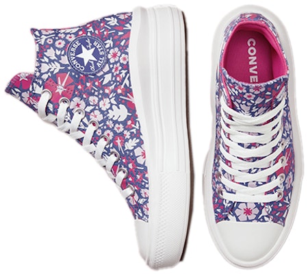 (小学款) Converse Chuck Taylor All Star 厚底高帮 '纸花-水洗靛蓝' 272847C Shop (小学款) Converse Chuck Taylor All Star 厚底高帮 '纸花-水洗靛蓝' 272847C