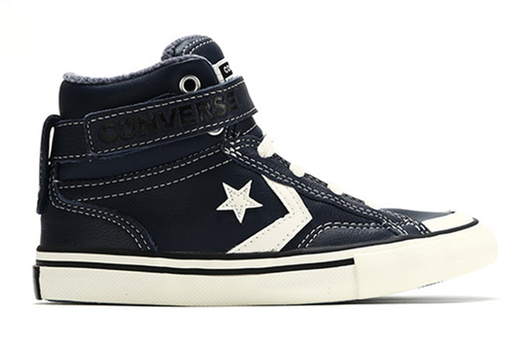 Order (Anak-Anak) Converse Pro Blaze Strap Tinggi 'Kulit & Knit Biru Danau' 669318C