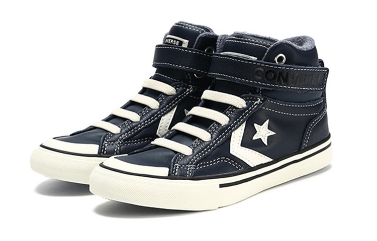 Lookbook (Anak-Anak) Converse Pro Blaze Strap Tinggi 'Kulit & Knit Biru Danau' 669318C