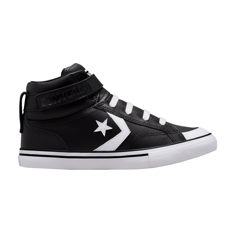 (Grade School) Converse Pro Blaze Strap Leather High 'Black White' A01072C