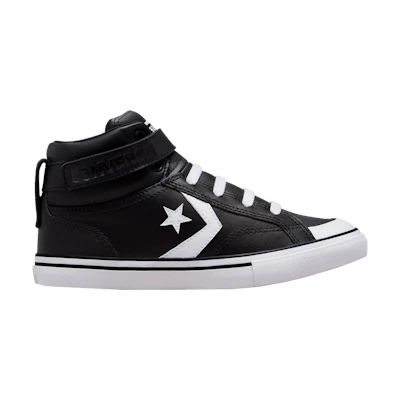 (GS) Converse Pro Blaze Strap Leather High 'Black White'