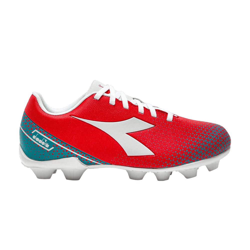 (GS) Diadora Pichichi 6 MD Big Kid 'Fluorescent Red Vapor Blue'