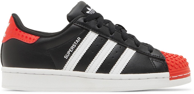 Grade School LEGO x adidas Superstar Core Black Red GX3382