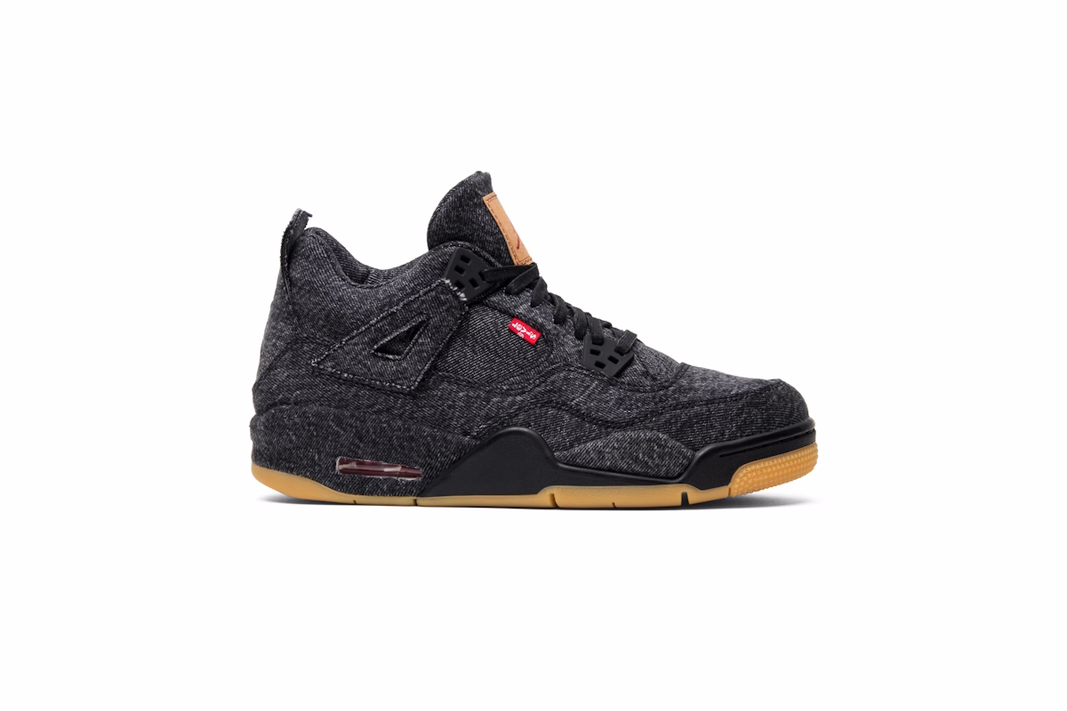 (Grade School) Levi's x Air Jordan 4 Retro 'Black Denim' (Levi's Tag) AQ9103-001
