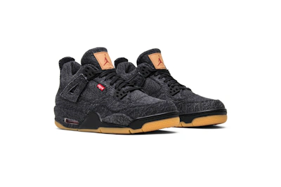 (Grade School) Levi's x Air Jordan 4 Retro 'Black Denim' (Levi's Tag) AQ9103-001