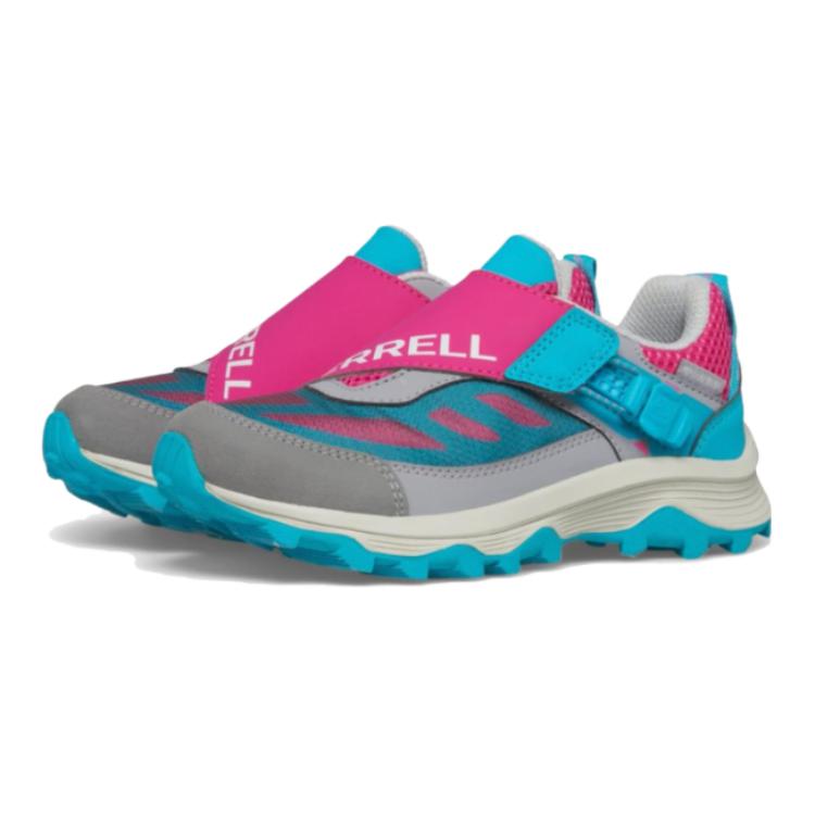 Lookbook Merrell Moab Speed Low ZipTrek Big Kid ''Grijs Turquoise Bes'' (Kinderen Grade School) MK167218