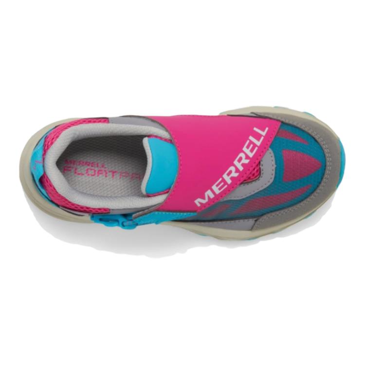 Shop Merrell Moab Speed Low ZipTrek Big Kid ''Grijs Turquoise Bes'' (Kinderen Grade School) MK167218