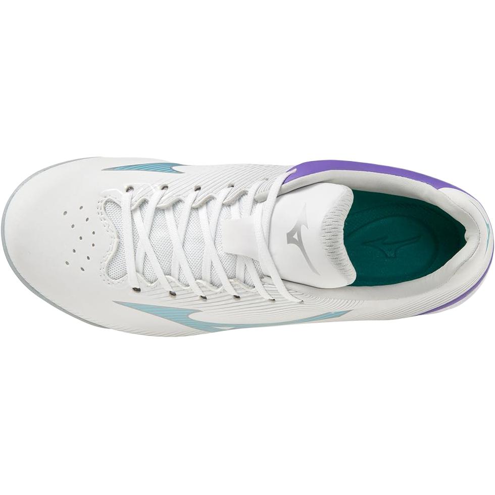 Lookbook (Grade School) Mizuno Wave Finch LightRevo Jr 'White Teal Purple' 320666-0050