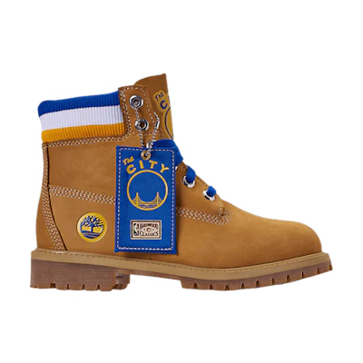 (GS) NBA Mitchell and Ness Timberland 6 Inch Classic PRM Boot Junior 'Golden State Warriors'