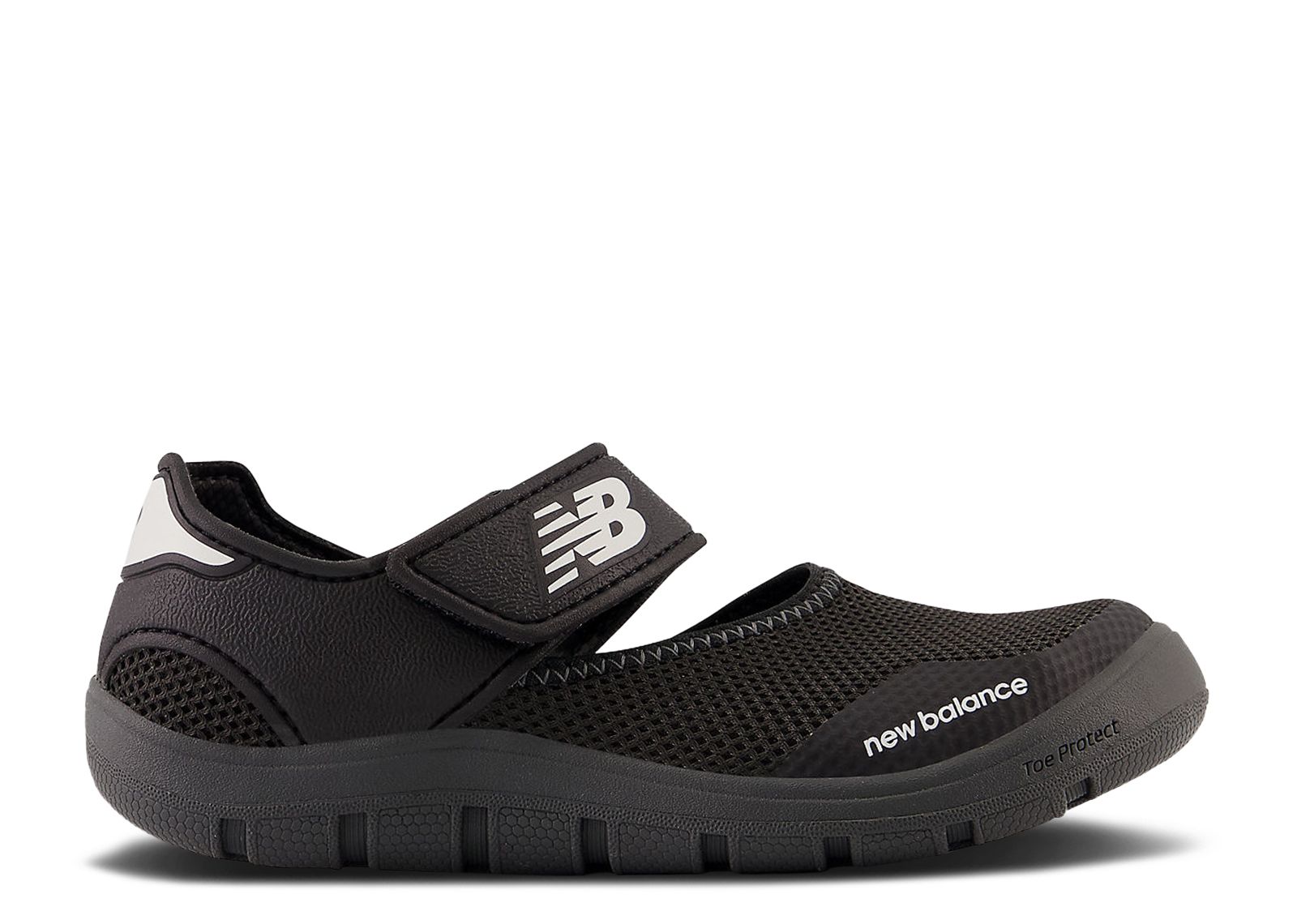 (Grade School) New Balance 208v2 Hook & Loop Sandal Wide 'Black White' YO208SB2-W