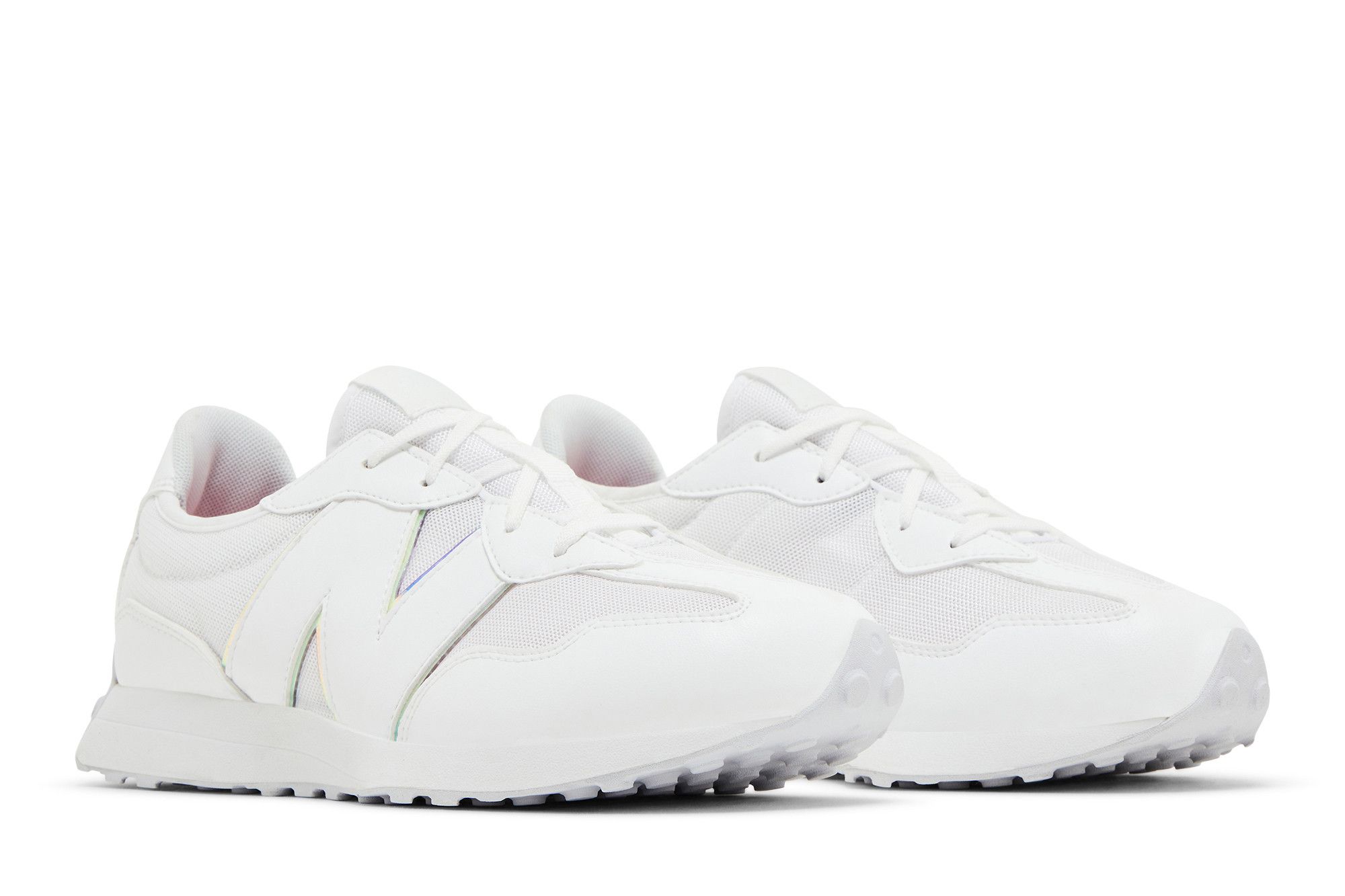 Cheap GS ニューバランス327 白/グレー/iridescent (NB327 白/灰/虹色) GS327WHT