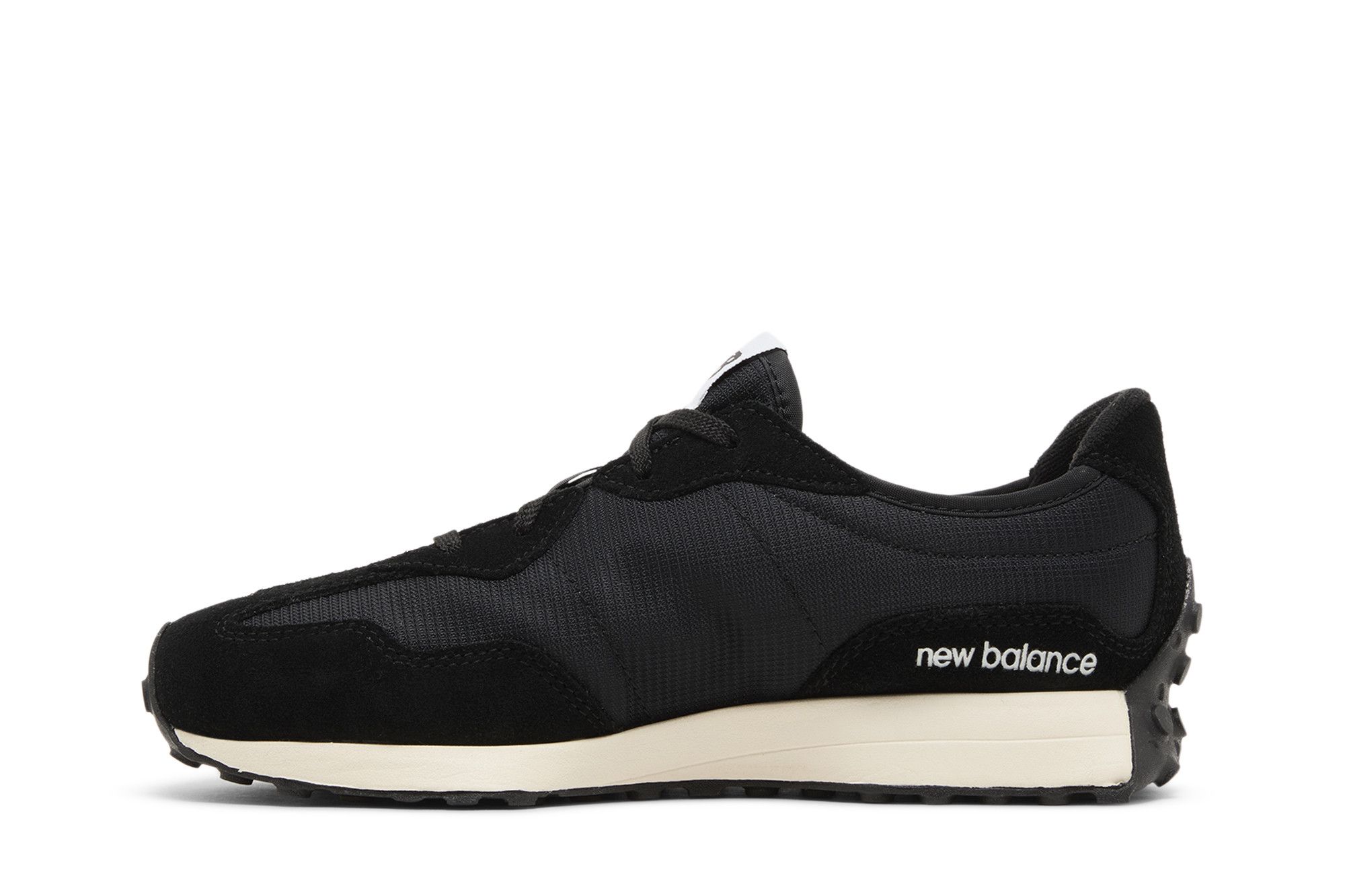 Lookbook (New Balance Kanak-kanak) New Balance 327 Wide 'Hitam Putih' GS327GS-W