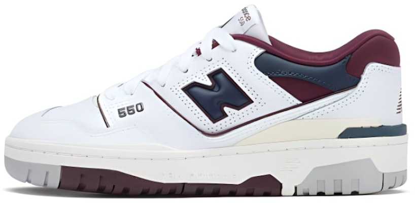 (Grade School) New Balance 550 'White Burgundy Navy' GSB550CR Buy (Grade School) New Balance 550 'White Burgundy Navy' GSB550CR