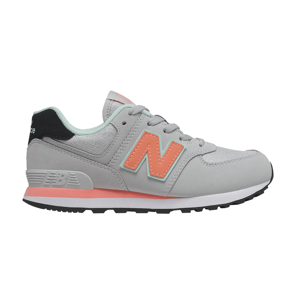 Buy (Grade School) New Balance 574 2E Wide 'Metallic Fesyen - Summer Fog Pink Mint' PC574FY2-2E