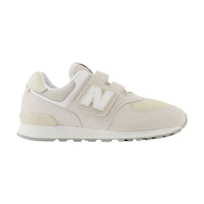 (GS) NB 574 Hook & Loop Little Kid Wide 'Moonbeam Bone'