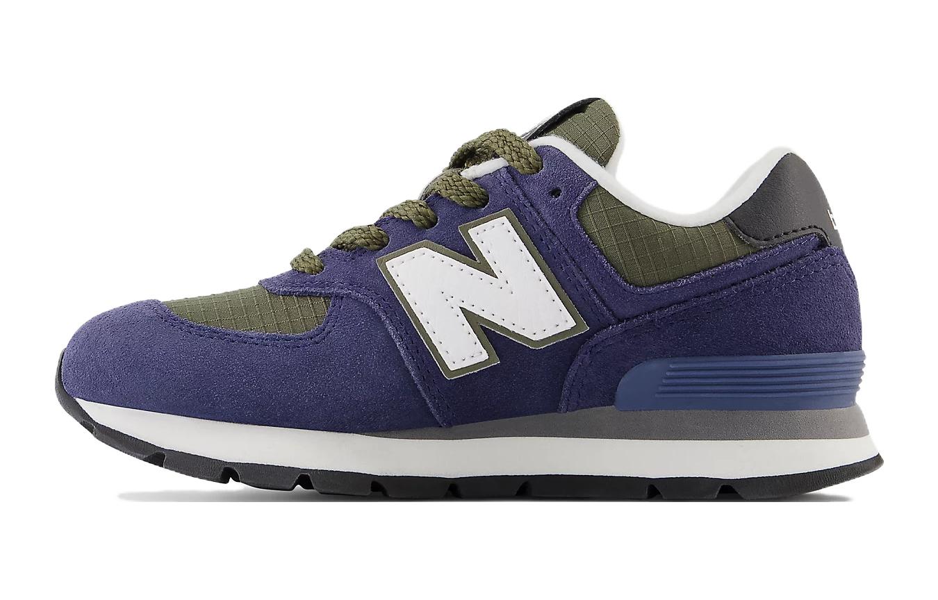 (GS) NB 574 Little Kid 'Team Navy Dark Moss'