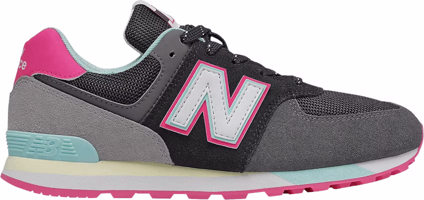 (New Balance Anak) 574 Lebar 'Hitam Pink Glow' GC574PF1-W Buy (New Balance Anak) 574 Lebar 'Hitam Pink Glow' GC574PF1-W