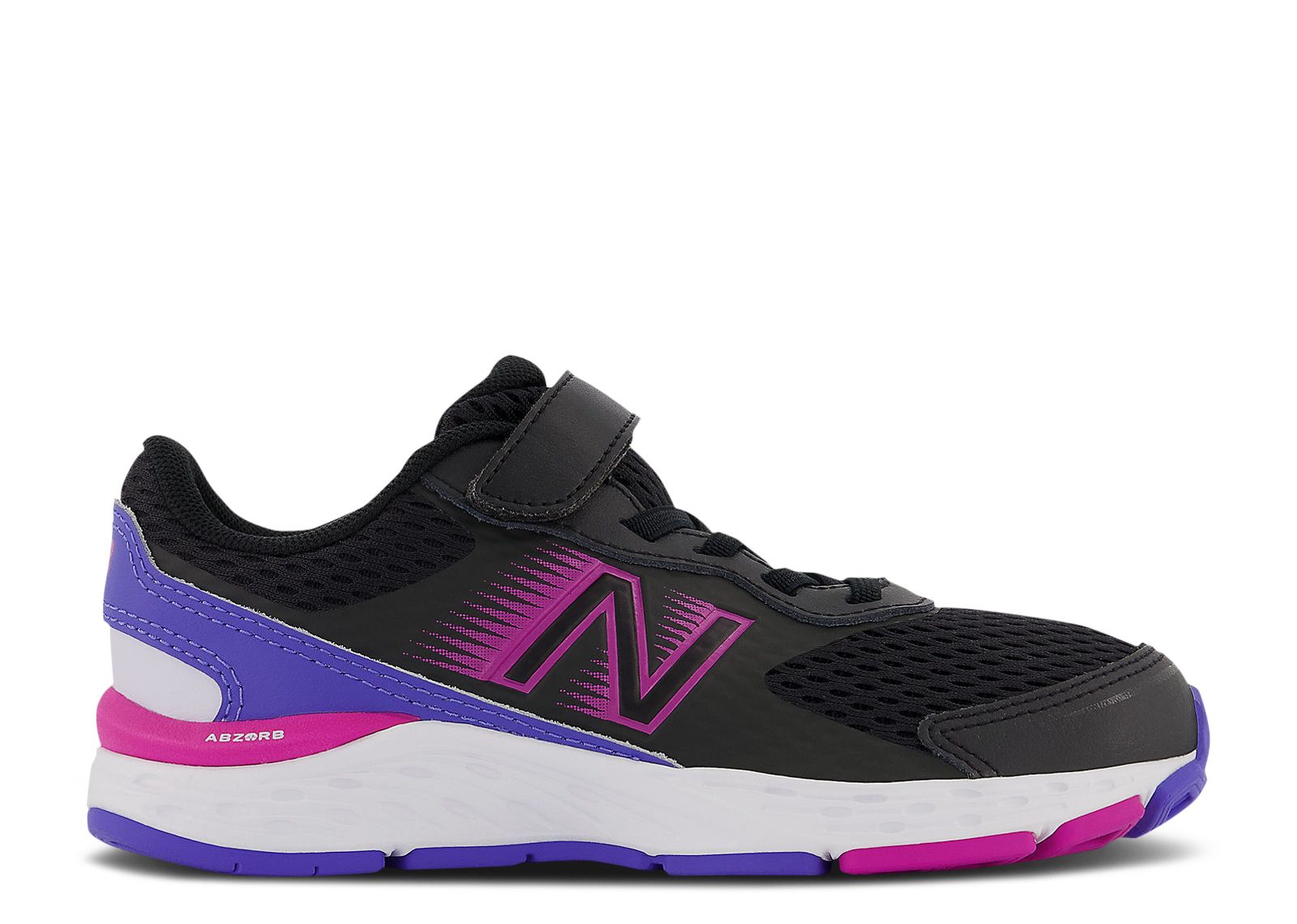 Buy (小学款) New Balance 680v6 弹力宽楦 '黑色洋红色' YA680BP6-XW
