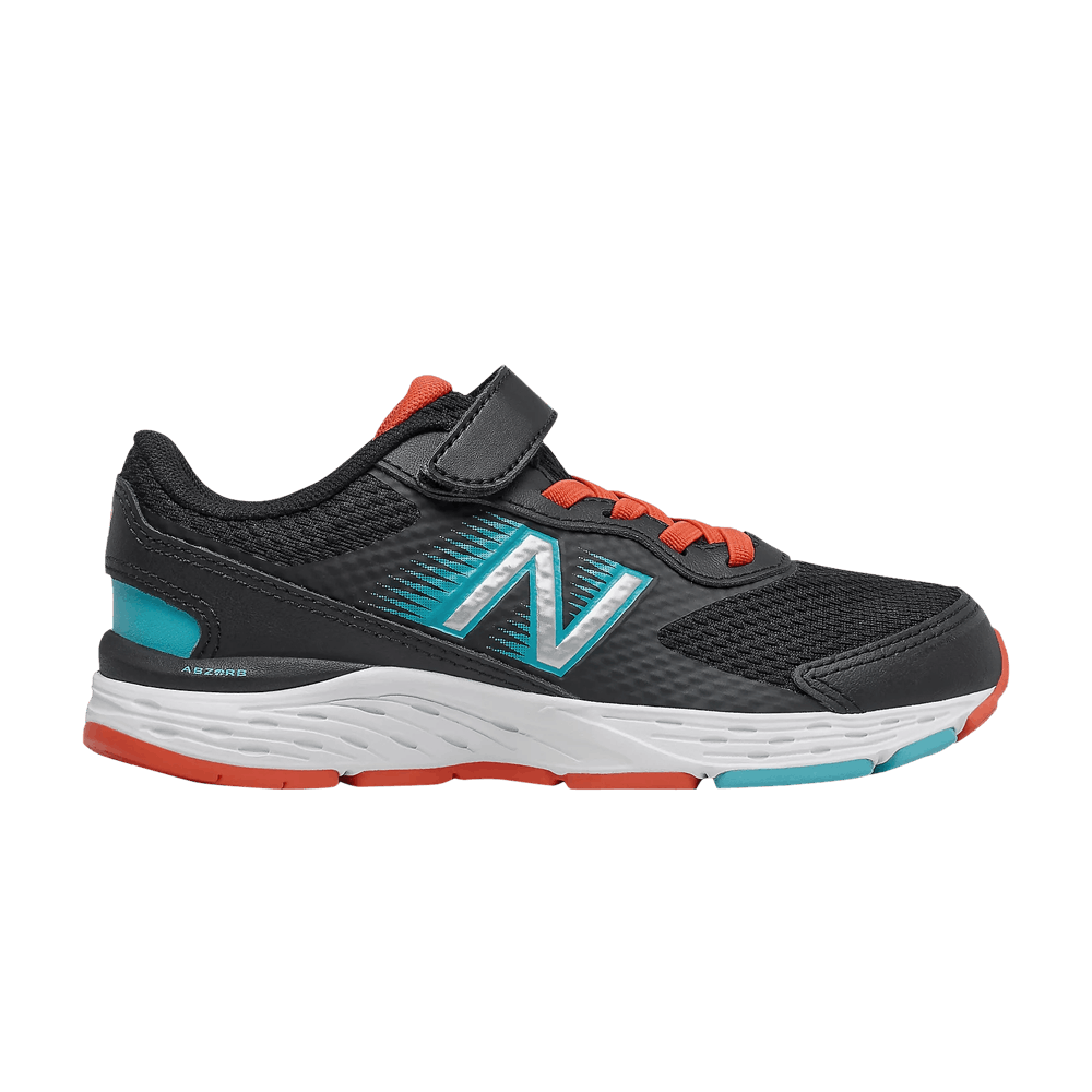 (Grade School) New Balance 680v6 Bungee X-Wide 'Black Ghost Pepper' YA680BG6-XW