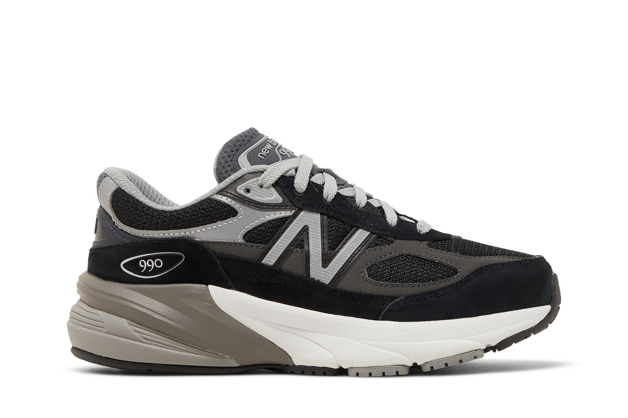 (Grade School) New Balance 990v6 'Black Silver' GC990BK6