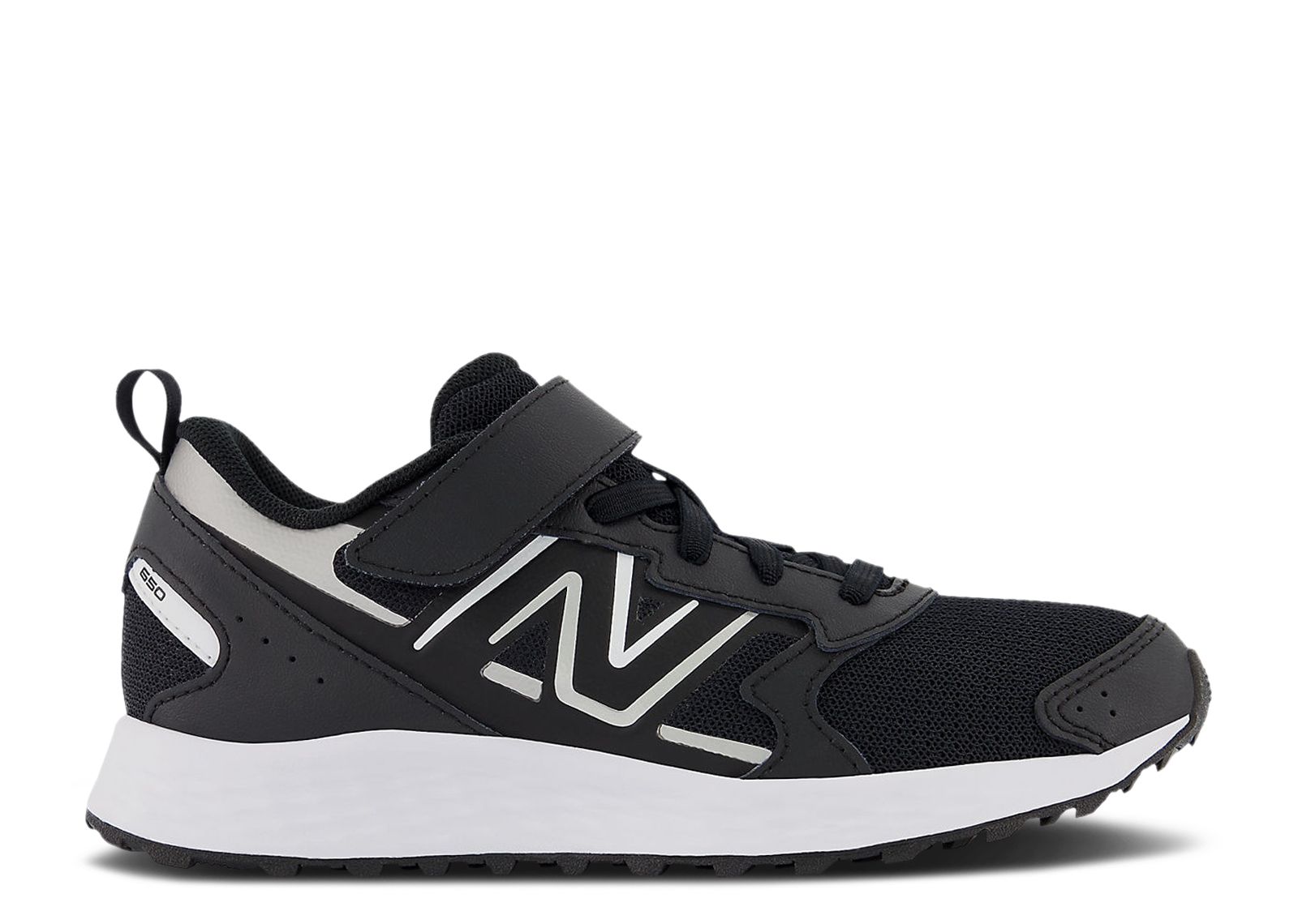 (Grade School) New Balance Fresh Foam 650 Bungee Lace Top Strap Wide 'Black Metallic Silver' YT650BK1-W