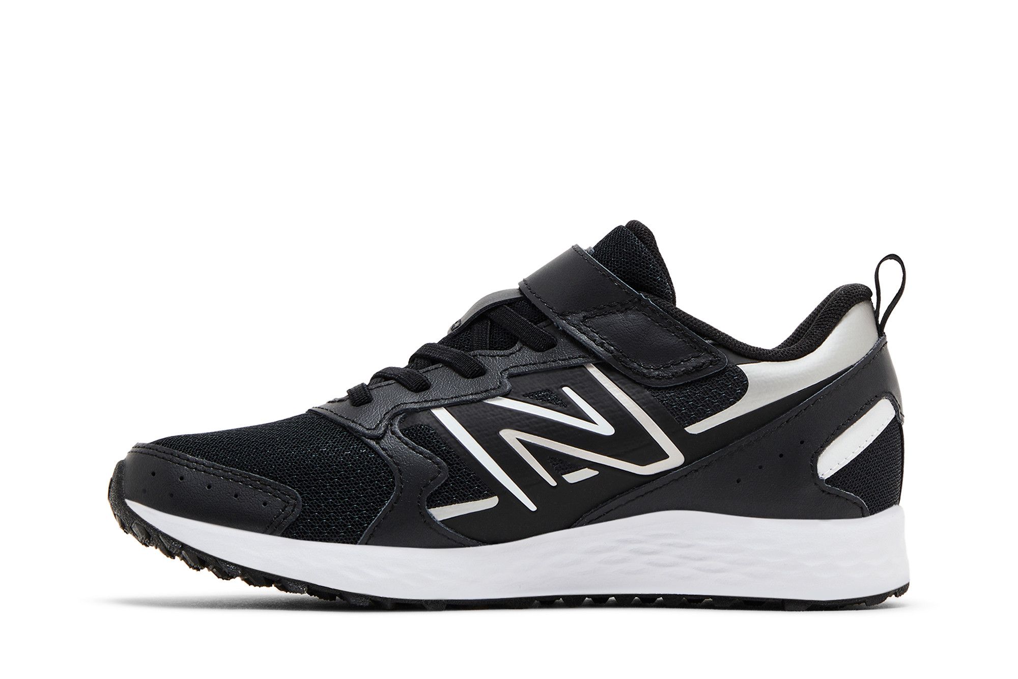 Lookbook (New Balance Enfant) Fresh Foam 650 Lacets + Sangle ''Noir Argent Métallisé'' YT650BK1