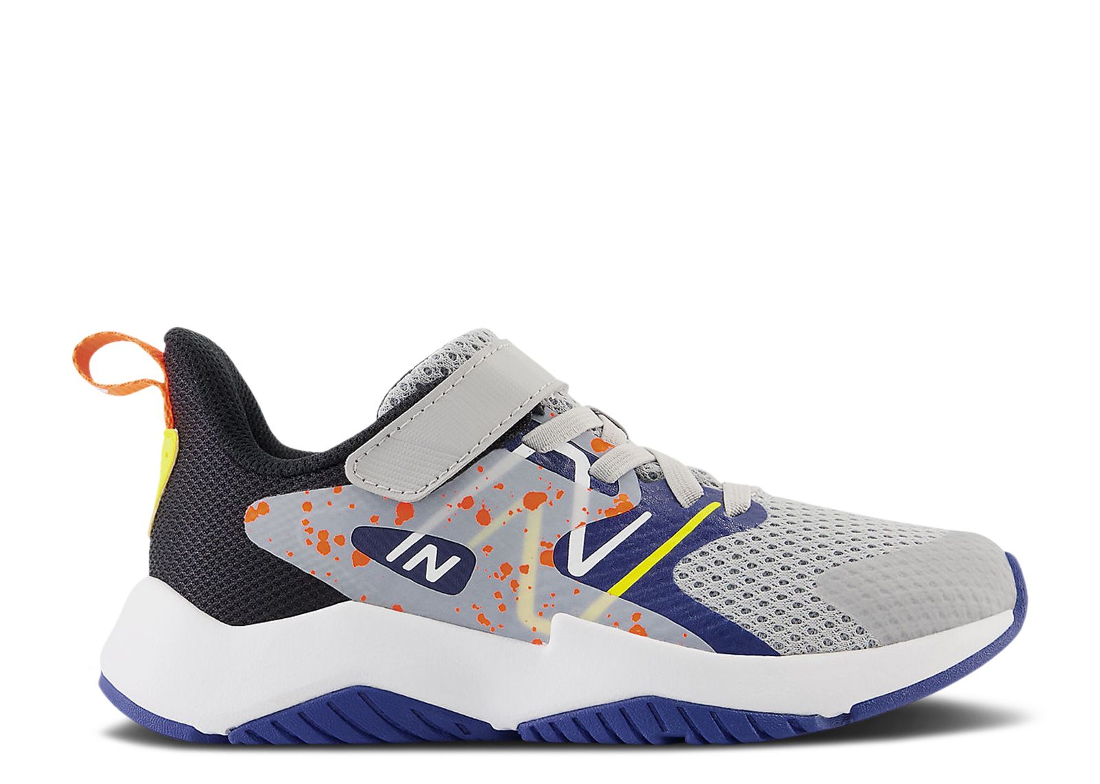 (Grade School) New Balance Rave Run v2 Bungee Lace Top Strap Big Kid X-Wide 'Rain Cloud Blaze Orange' YTRAVGN2-XW