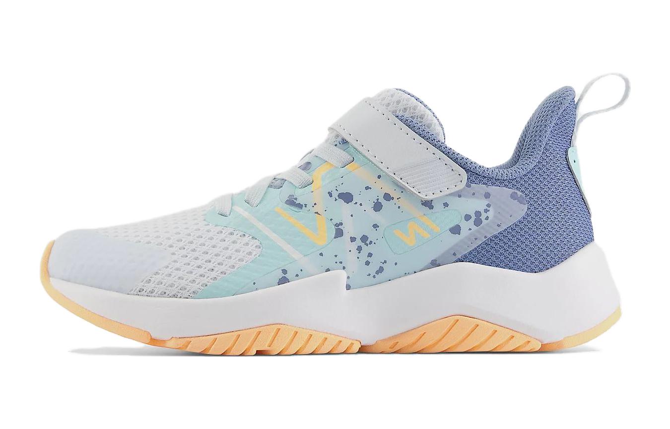 (Grade School) New Balance Rave Run v2 Bungee Lace Top Strap Big Kid 'Ice Blue Solar Flare' YTRAVIB2