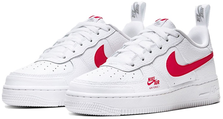 GS ナイキ エアフォース1 '白/ユニバーシティレッド' CZ4203-100 Lookbook GS ナイキ エアフォース1 '白/ユニバーシティレッド' CZ4203-100