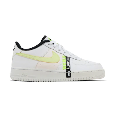 (GS) Nike Air Force 1 Low 'Worldwide White Barely Volt'