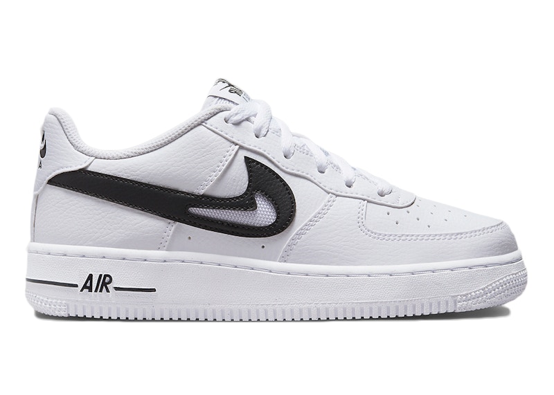 Comprar Grade School Nike Air Force 1 Low Cut Out Swoosh White Black DR7889 100 Novelship
