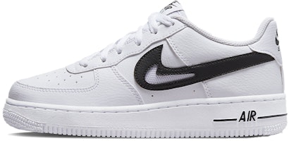 (Grade School) Nike Air Force 1 Low Cut Out Swoosh 'White Black' DR7889-100 (Grade School) Nike Air Force 1 Low Cut Out Swoosh 'White Black' DR7889-100
