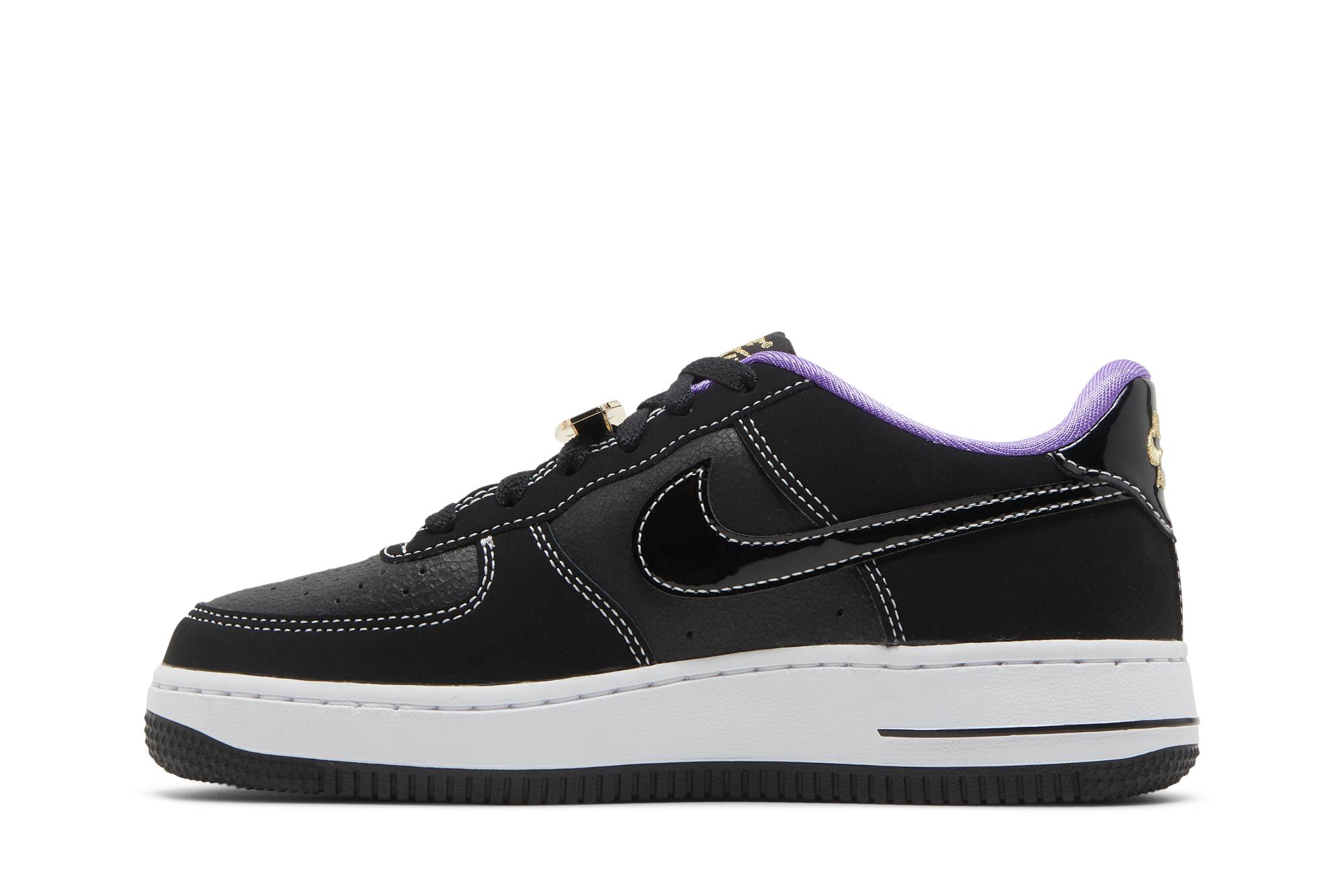Lookbook (Grade School) Nike Air Force 1 LV8 'World Champ - Lakers' para niños DQ0300-001