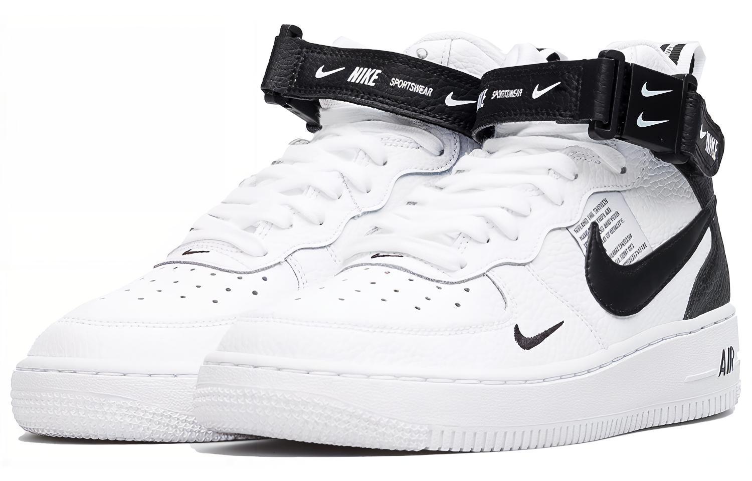 Lookbook (Nilai Sekolah) Nike Air Force 1 Mid Utility Putih Hitam AV3803-100