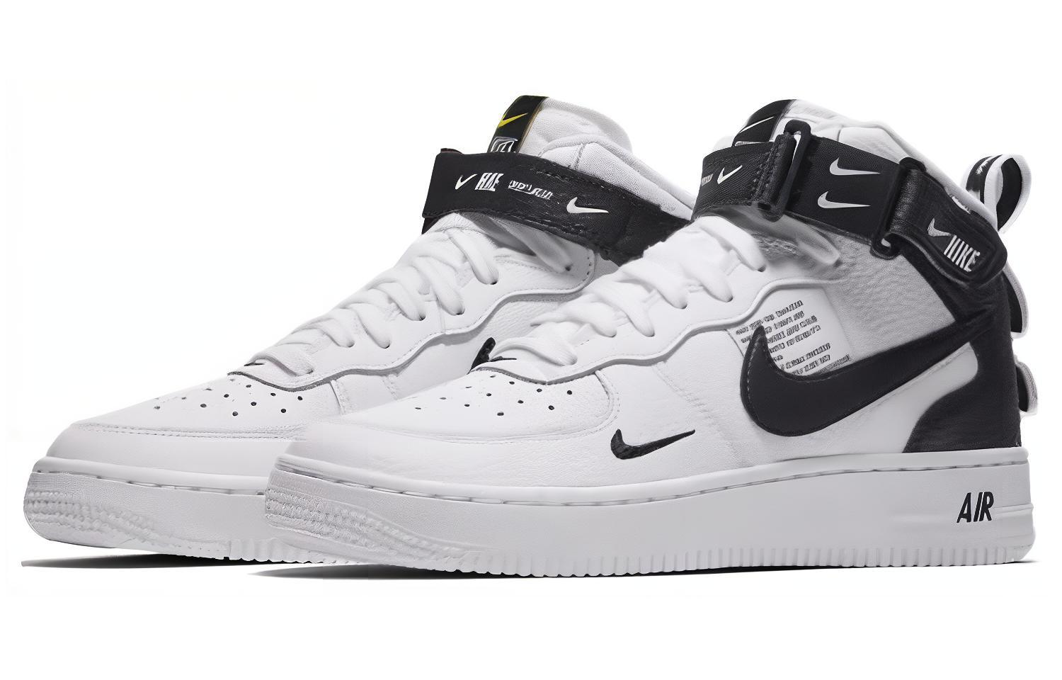 Shop (Nilai Sekolah) Nike Air Force 1 Mid Utility Putih Hitam AV3803-100