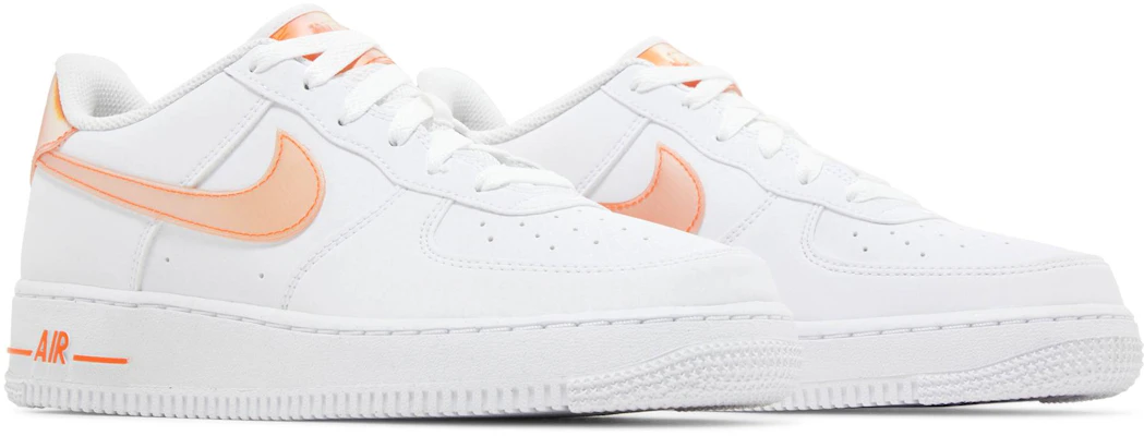 Grade School Nike Air Force 1 Next Nature Safety Orange Lenticular FJ4669 100