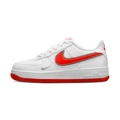 (GS) Nike Air Force 1 SE 'Mini Swoosh - White Habanero Red'