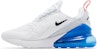 (Kanak-Kanak) Nike Air Max 270 'Putih Biru Foto Cerah' 943345-114