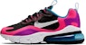 (Nilai Sekolah) Nike Air Max 270 React 'Hitam Hyper Pink Ungu Terang' BQ0101-001