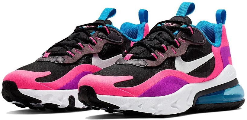 (Nilai Sekolah) Nike Air Max 270 React 'Hitam Hyper Pink Ungu Terang' BQ0101-001 Lookbook (Nilai Sekolah) Nike Air Max 270 React 'Hitam Hyper Pink Ungu Terang' BQ0101-001