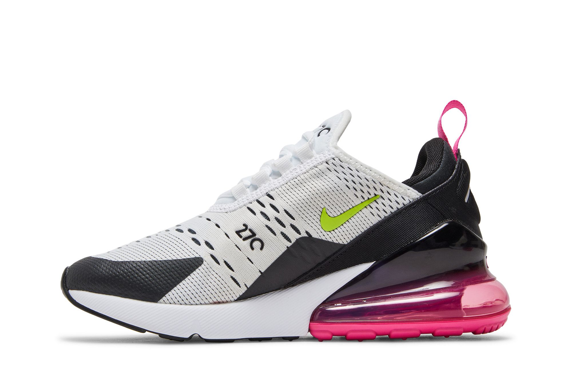 Lookbook (Per Ragazzi) Nike Air Max 270 Bianco Nero Laser Fucsia Volt 943345-102