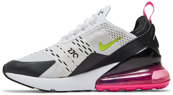 (Per Ragazzi) Nike Air Max 270 Bianco Nero Laser Fucsia Volt 943345-102 Lookbook (Per Ragazzi) Nike Air Max 270 Bianco Nero Laser Fucsia Volt 943345-102